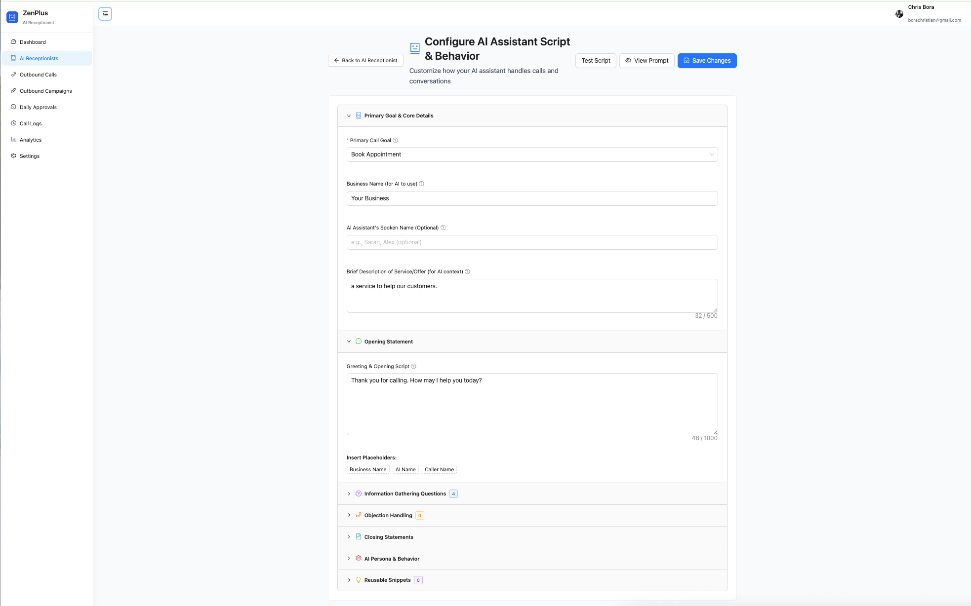 Zenplus AI receptionist introduction
